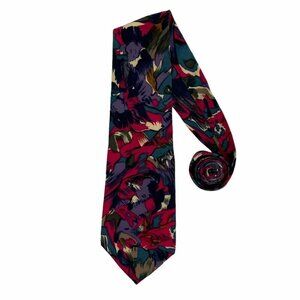 Enrico Coveri Necktie Men's Classic Abstract Pink Purple 100% Silk Made in USA